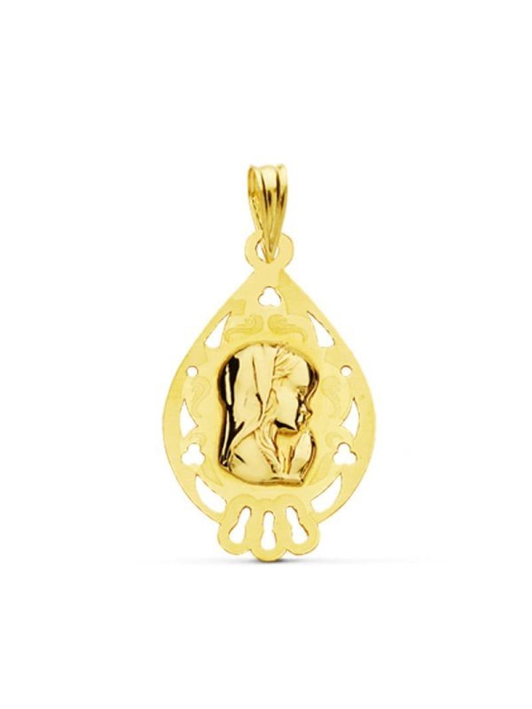 18K MEDALLA VIRGEN NIÃ‘A 22X13 MM