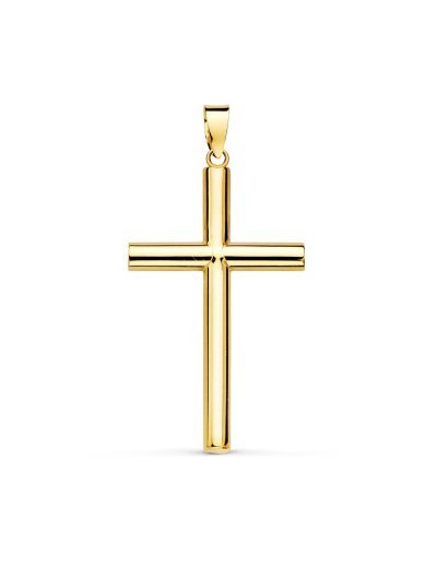 18K CRUZ ORO AMARILLO HUECA...