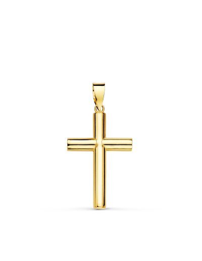 18K CRUZ ORO AMARILLO LISA...