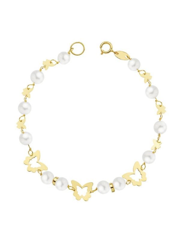 18K PULSERA COMUNION PERLA 5.5 MM 17 CM