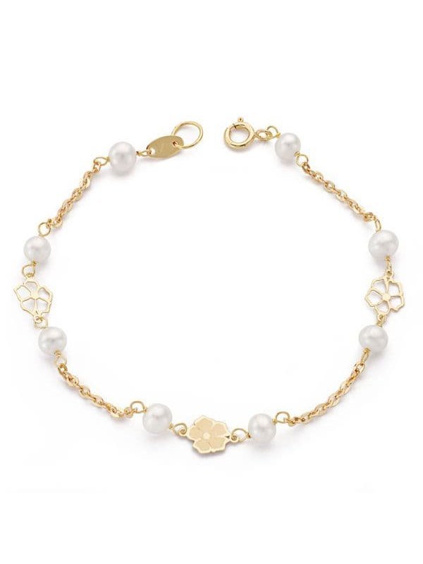 18K PULSERA COMUNION PERLA 4-4.5 MM 17CM