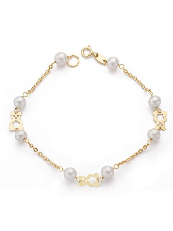 18K PULSERA COMUNION PERLA 5.5 MM 17CM