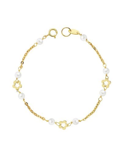 18K PULSERA PERLA 3.5 MM Y...