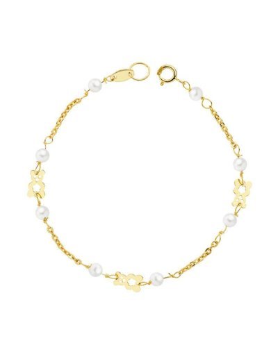 18K PULSERA PERLA Y OSO S....