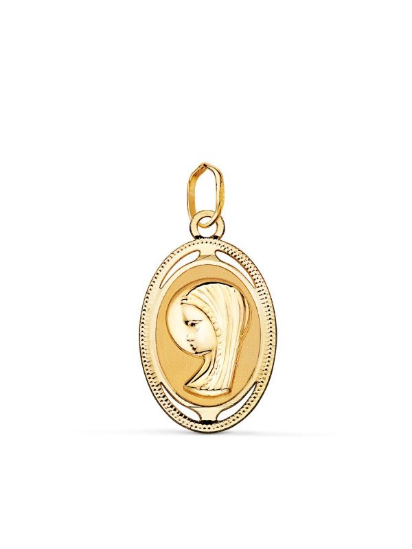 18K MEDALLA ORO AMARILLO OVAL VIRGEN...