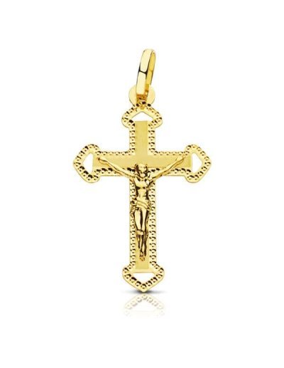18K CRUZ CON CRISTO TALLADA...