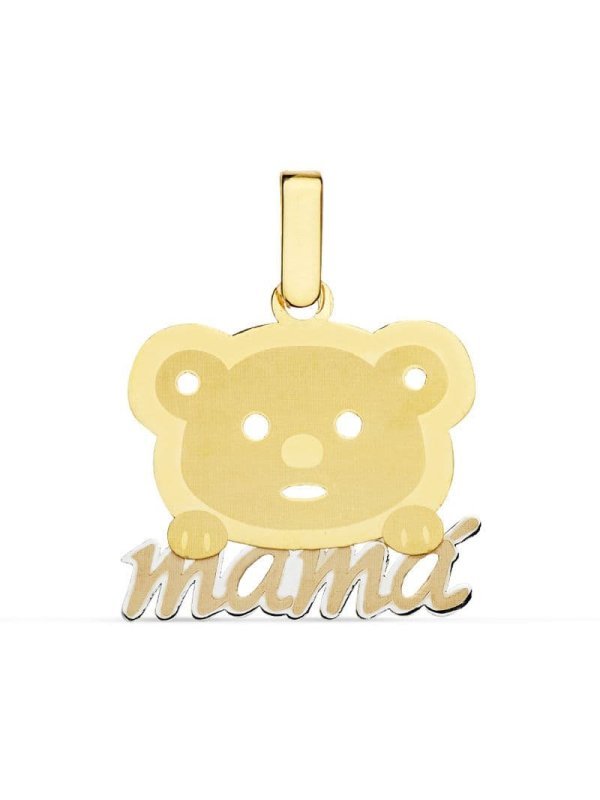 18K COLGANTE BICOLOR MAMA OSO. 21X17 MM