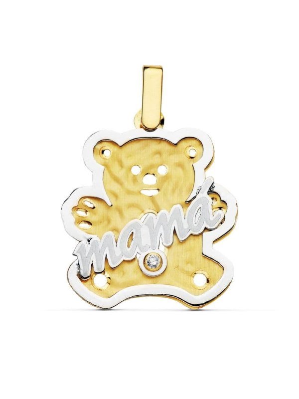 18K COLGANTE BICOLOR MAMA OSO. 22X21 MM