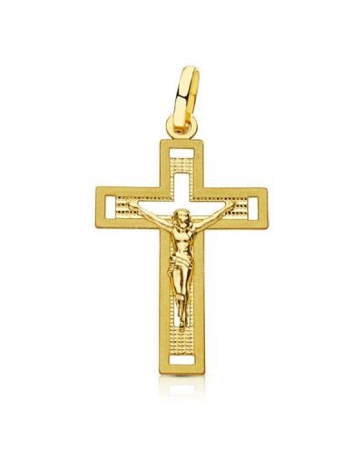 18K CRUZ CON CRISTO TALLADA...