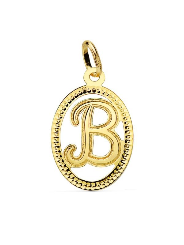 18K COLGANTE INICIAL LETRA B 21X14 MM