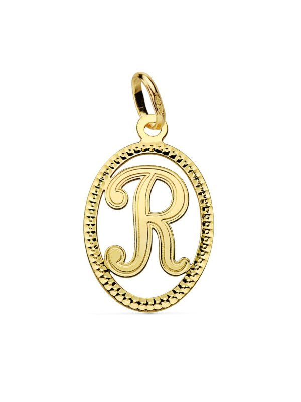 18K COLGANTE INICIAL LETRA R 21X14 MM