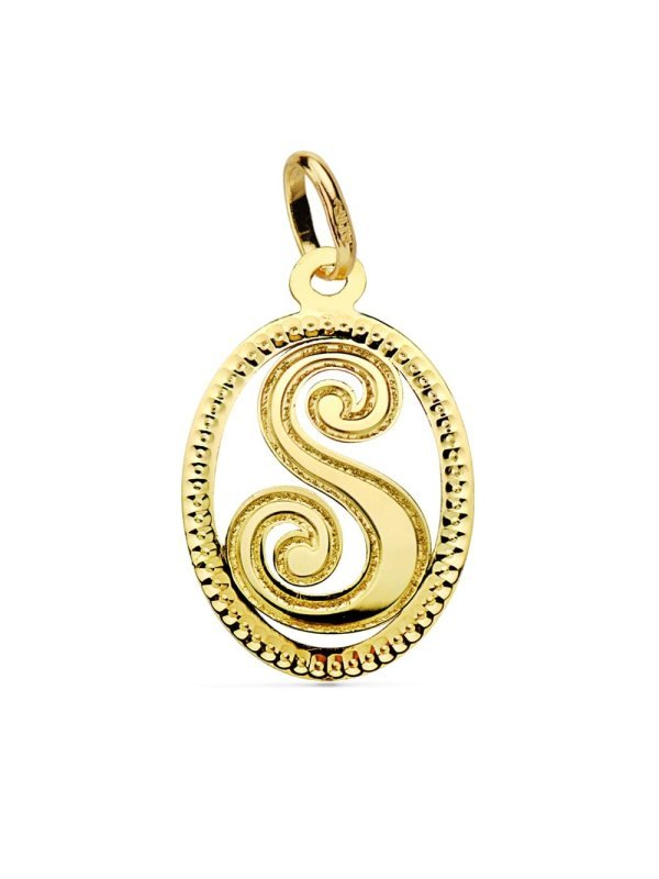 18K COLGANTE INICIAL LETRA S 21X14 MM