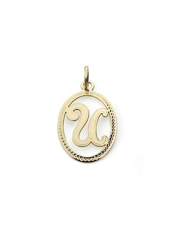 18K COLGANTE INICIAL LETRA U 21X14 MM