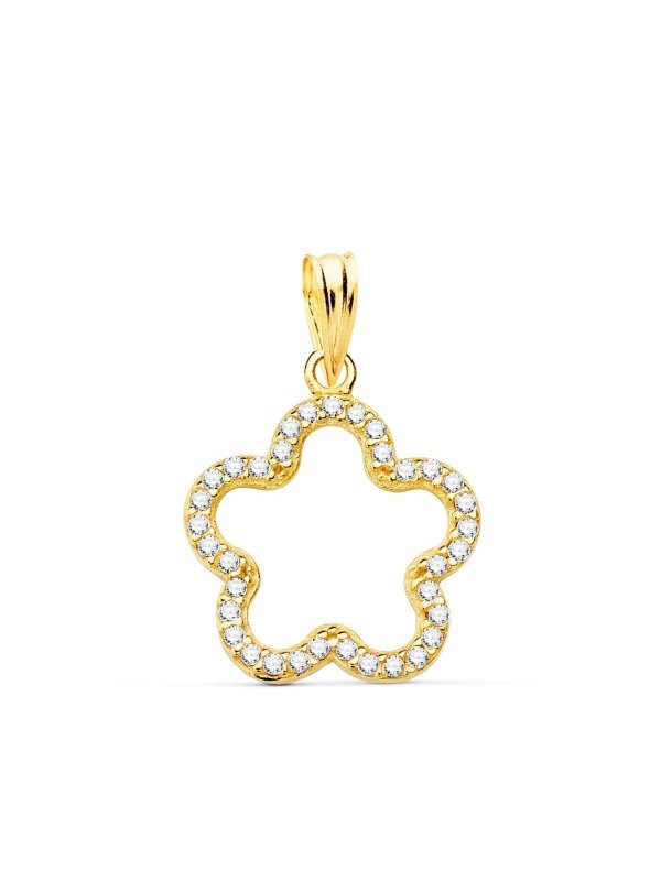18K COLGANTE ORO AMARILLO FLOR CON...