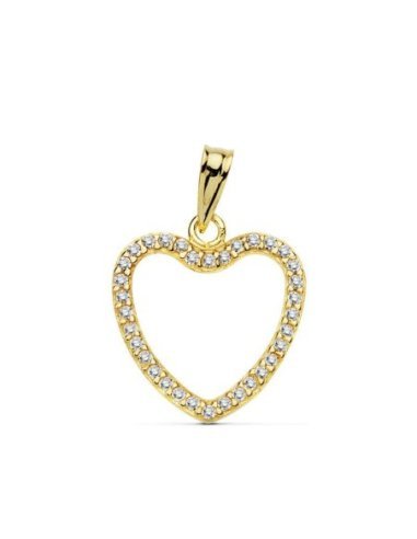 18K COLGANTE CORAZON CIRCONITAS 16X16 MM