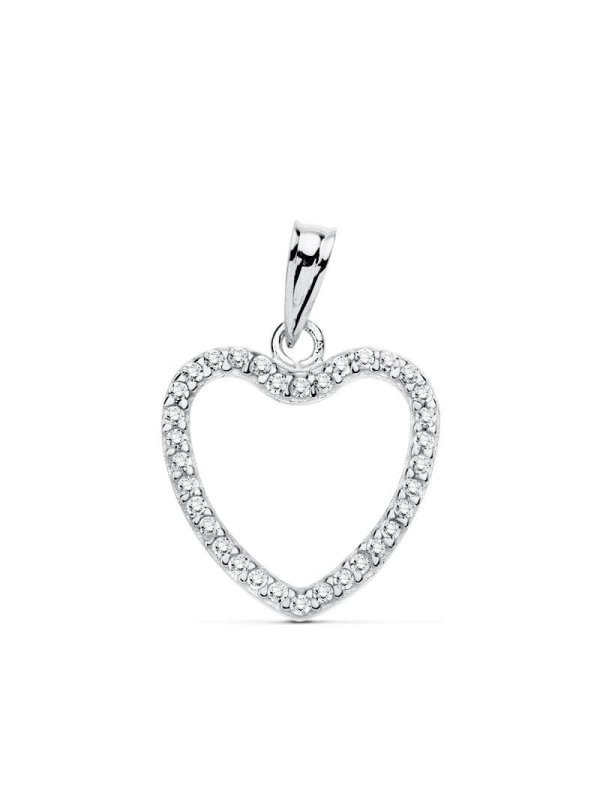 18K COLGANTE CORAZON ORO BLANCO...