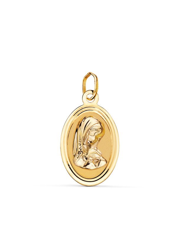 18K MEDALLA VIRGEN NIÃ‘A OVAL BISEL...