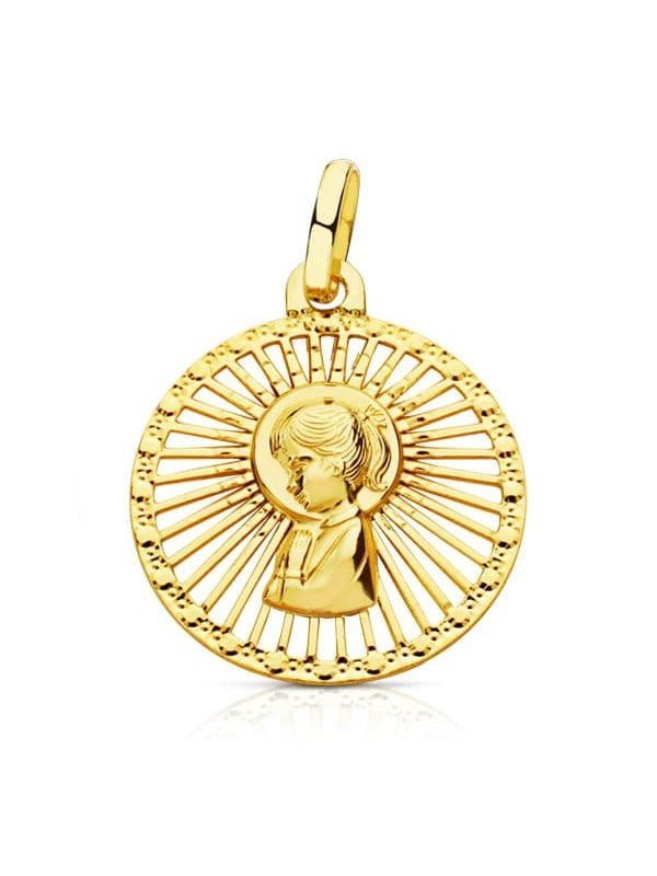 18K MEDALLA VIRGEN NIÃ‘A CERCO CALADO...
