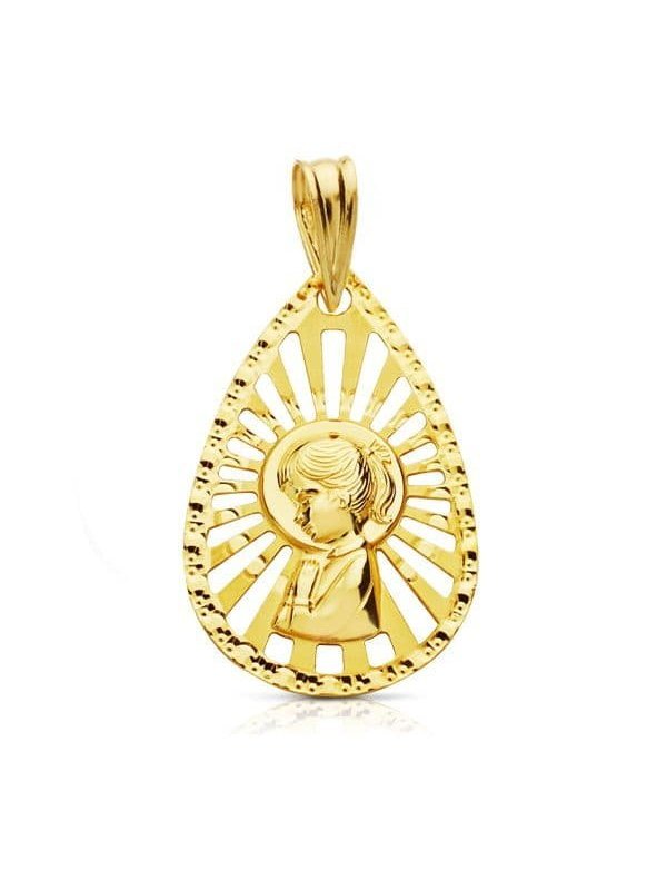 18K MEDALLA VIRGEN NIÃ‘A CERCO CALADO...