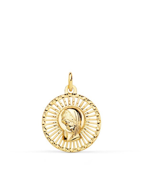 18K MEDALLA VIRGEN NIÃ‘A CERCO CALADO...