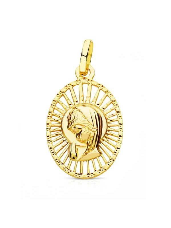 18K MEDALLA VIRGEN NIÃ‘A CERCO CALADO...