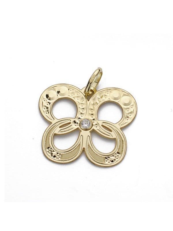 18K COLGANTE MARIPOSA CIRCONITA 15X18 MM
