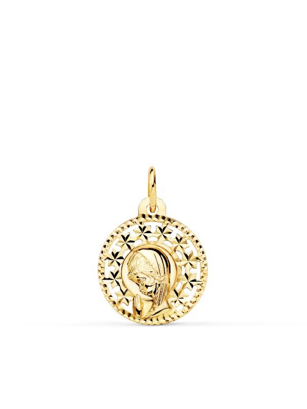 18K MEDALLA VIRGEN NIÃ‘A CALADA 16MM