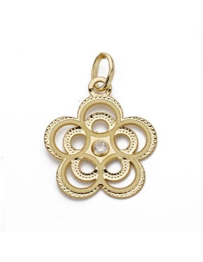 18K COLGANTE FLOR CALADA...