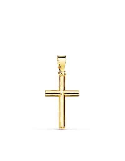 18K CRUZ ORO AMARILLO LISA...