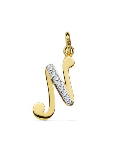 18K COLGANTE LETRA N...