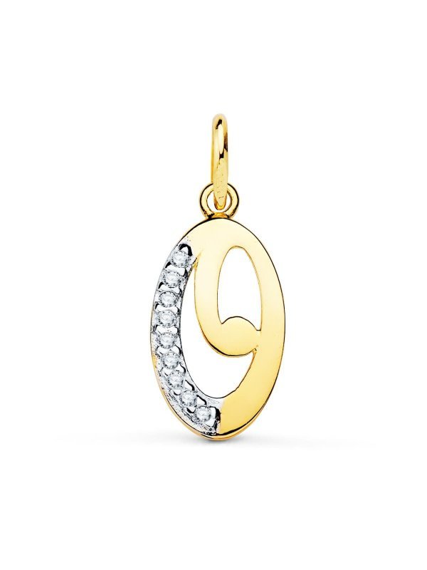 18K COLGANTE ORO BICOLOR LETRA O...