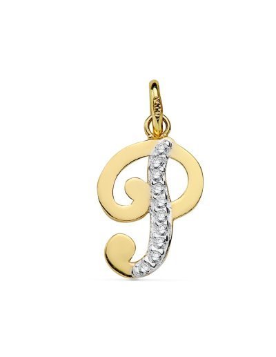 18K COLGANTE LETRA P...