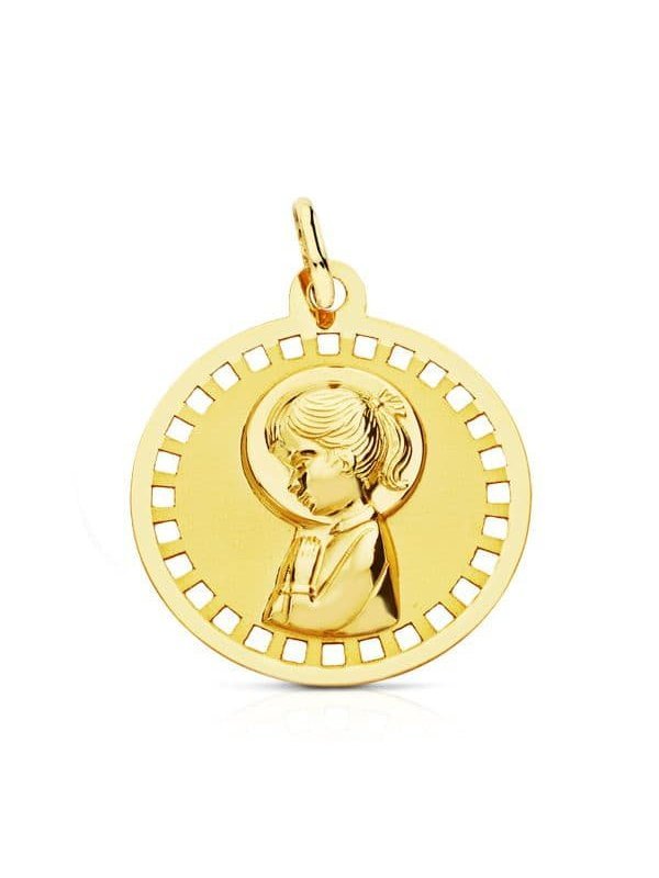 18K MEDALLA VIRGEN NIÃ‘A REDONDA...