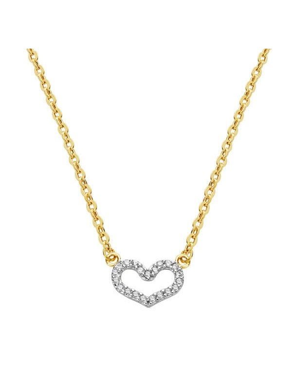 18K COLGANTE CORAZON CON CADENA 45 CM