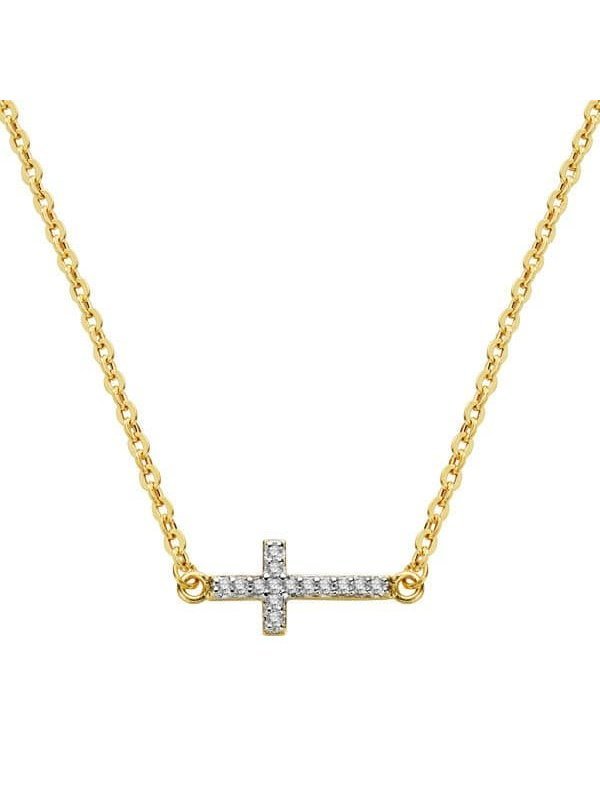 18K COLGANTE CRUZ CON CADENA 45 CM