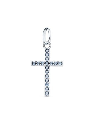 18K CRUZ ORO BLANCO CON...