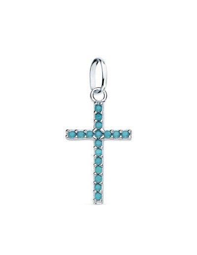 18K CRUZ ORO BLANCO CON...