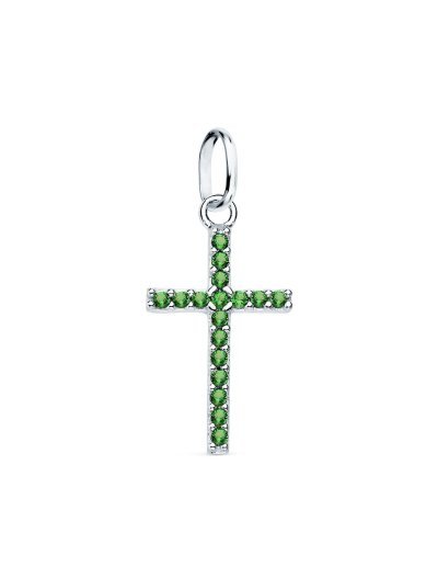 18K CRUZ ORO BLANCO CON...