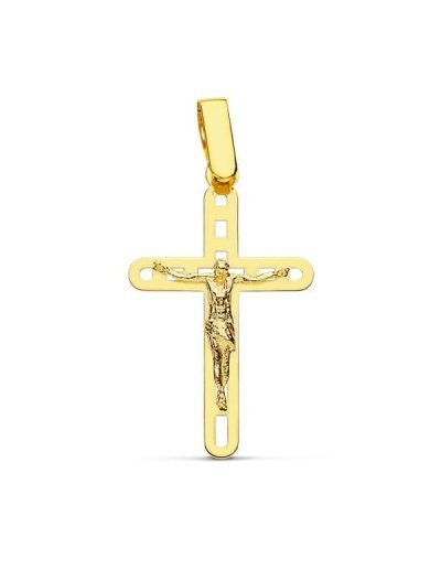 18K CRUZ CON CRISTO CALADA...
