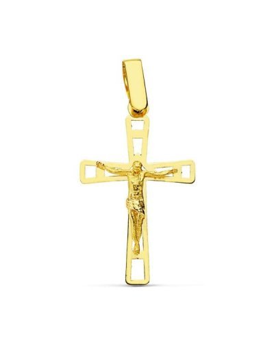 18K CRUZ CON CRISTO CALADA...