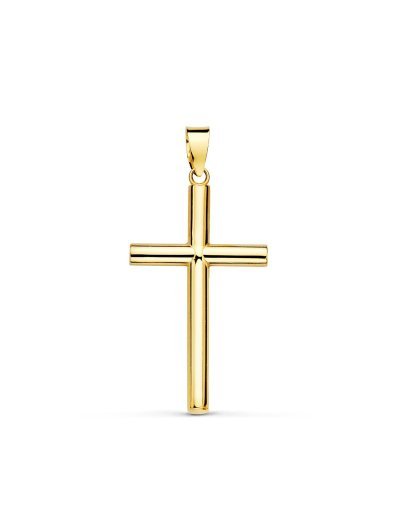18K CRUZ ORO AMARILLO HUECA...