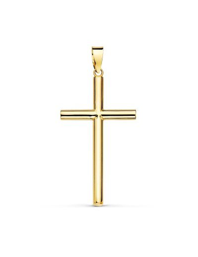 18K CRUZ ORO AMARILLO HUECA...