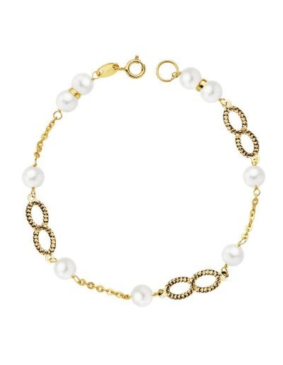 18K PULSERA COMUNION PERLA...