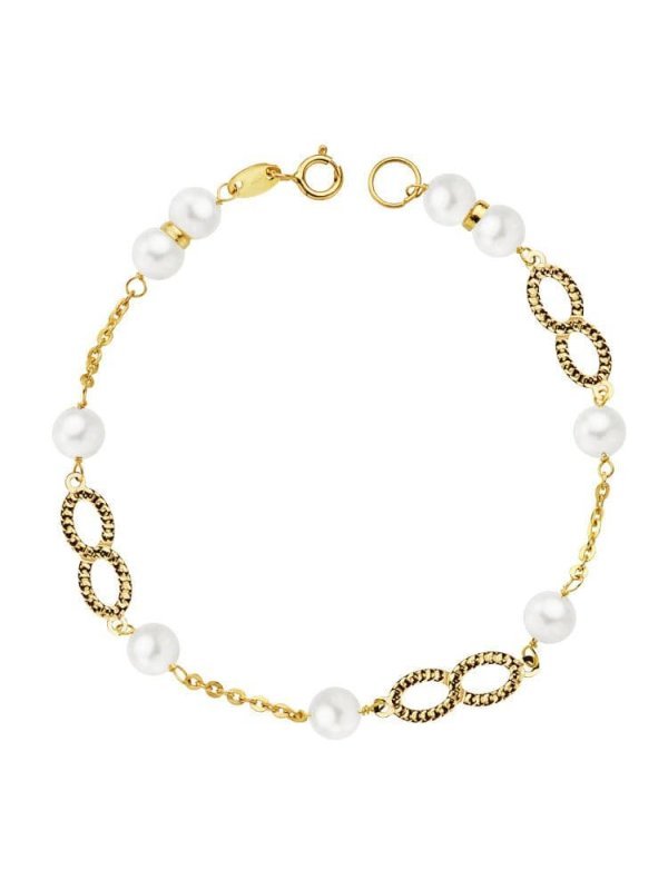 18K PULSERA COMUNION PERLA 5.5 MM 18 CM