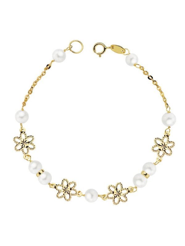 18K PULSERA COMUNION PERLA 5.5 MM 18 CM