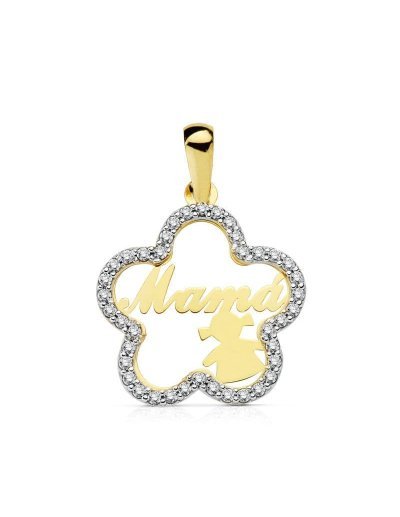 18K COLGANTE MAMA BICOLOR...