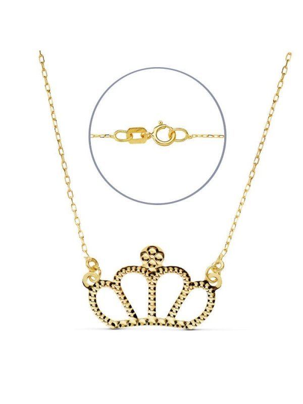 18K GARGANTILLA CORONA 12X8 MM 45CM