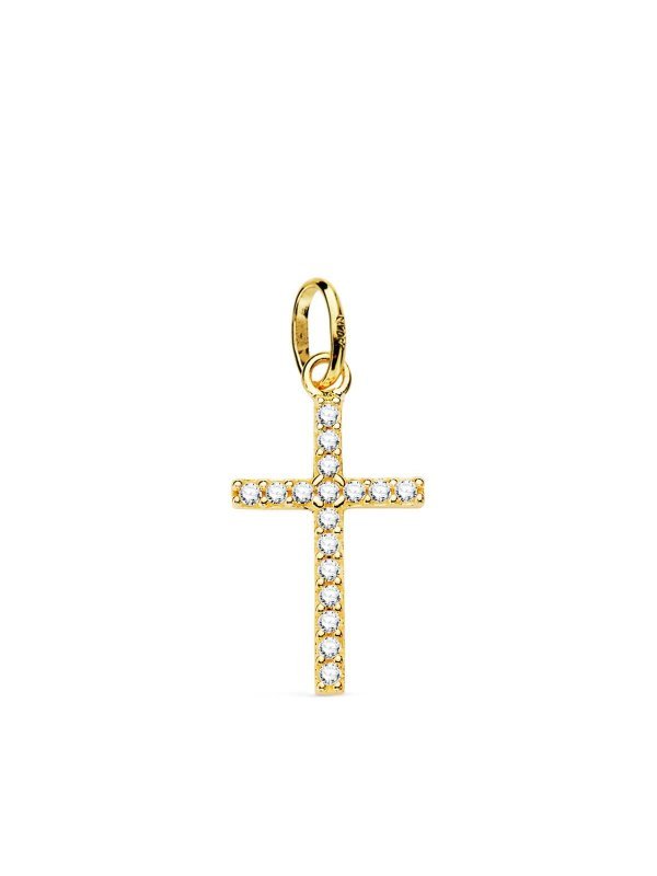 18K CRUZ ORO AMARILLO CON CIRCONITAS...