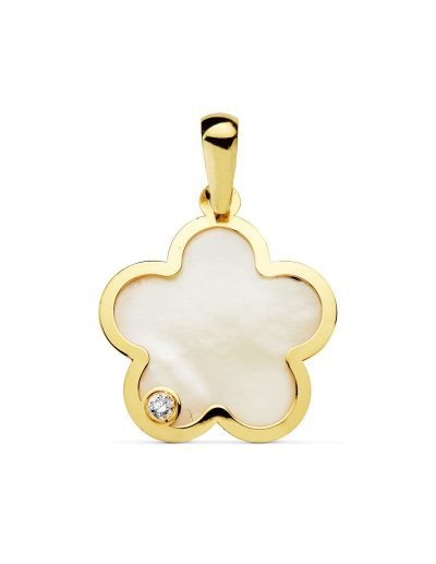 18K COLGANTE FLOR NACAR...