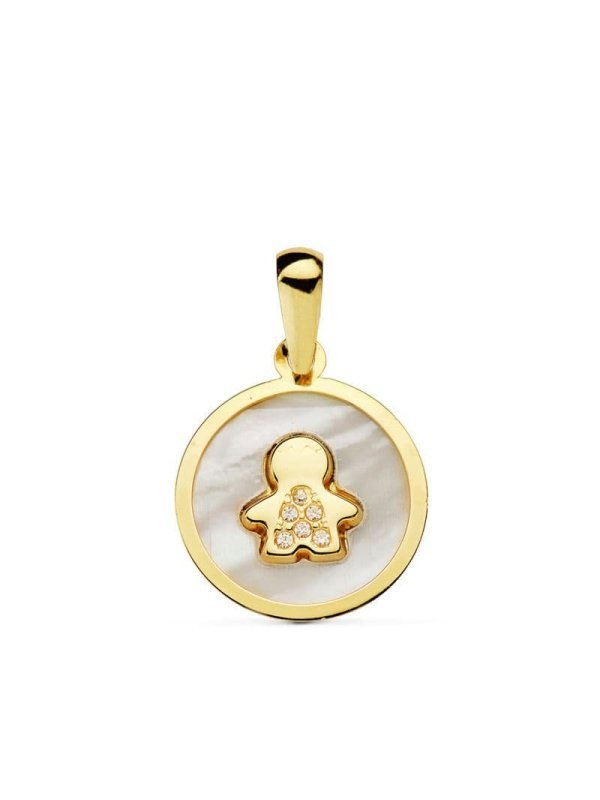 18K COLGANTE ORO AMARILLO NACAR NIÃ‘O...